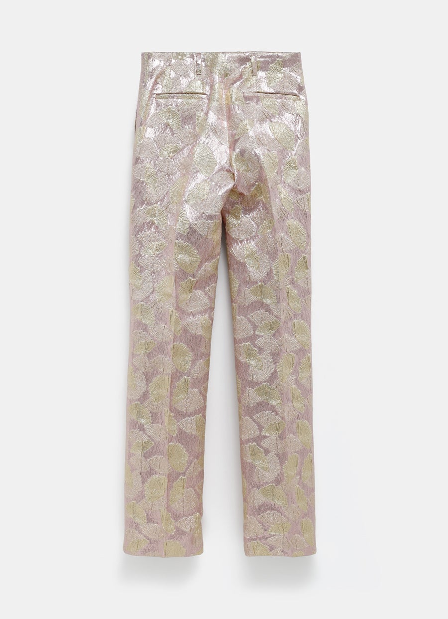 Pantalón en jacquard metalizado