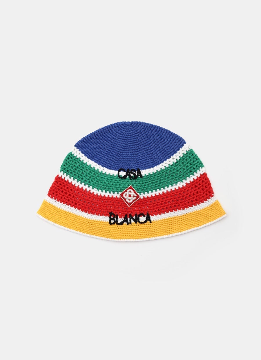 Sombrero de crochet arcoíris