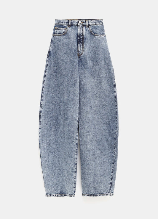 Pantalón vaquero curvo en denim