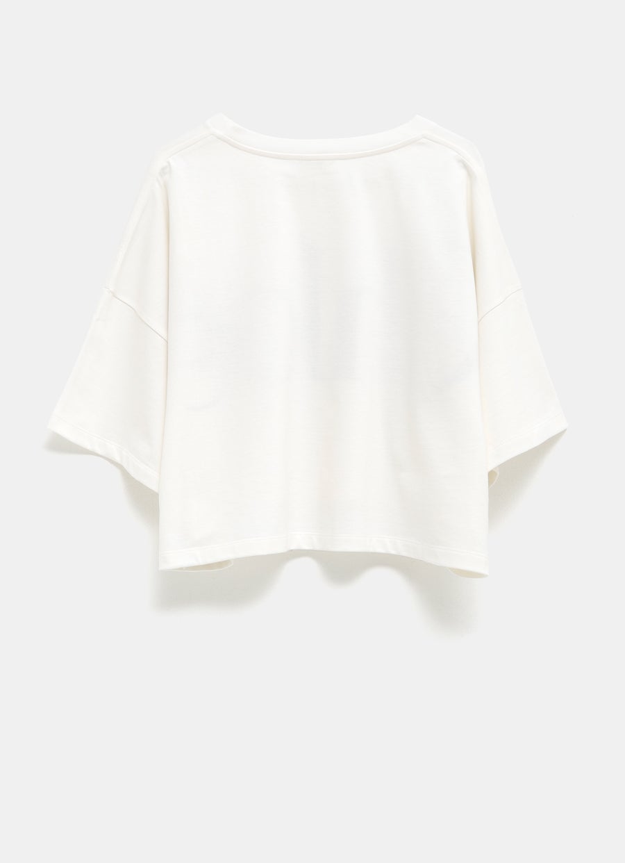 Camiseta cropped de corte boxy