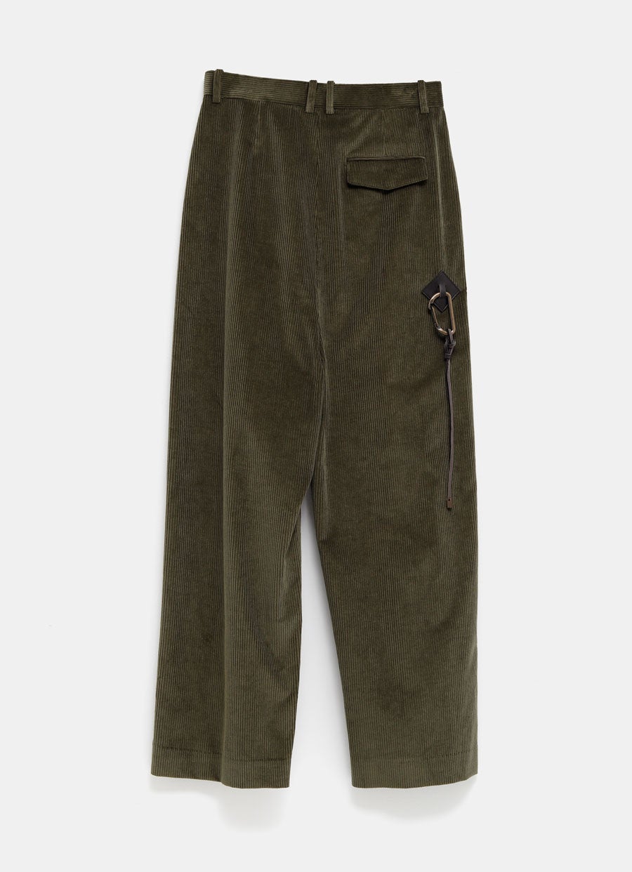 Pantalón de tiro bajo en algodón y cashmere