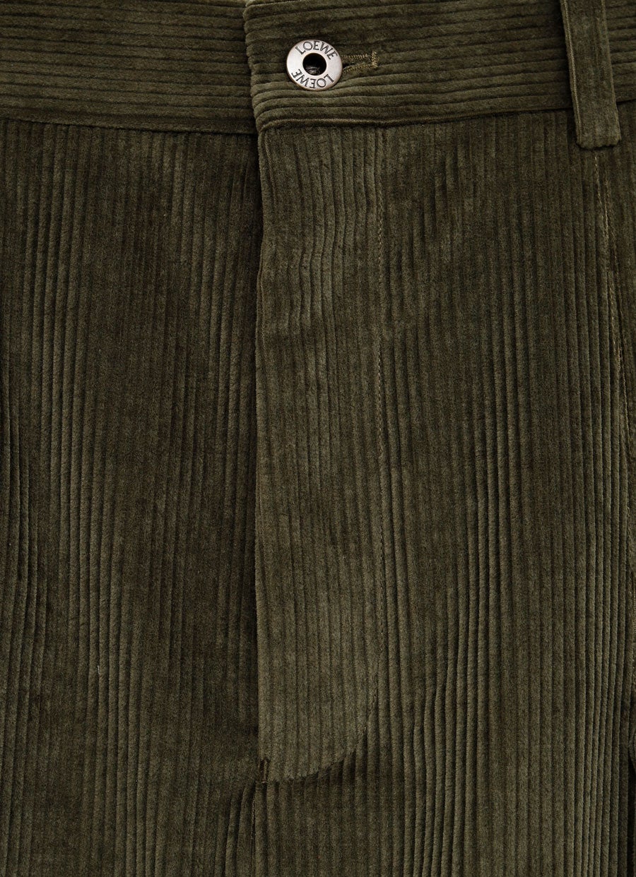 Pantalón de tiro bajo en algodón y cashmere