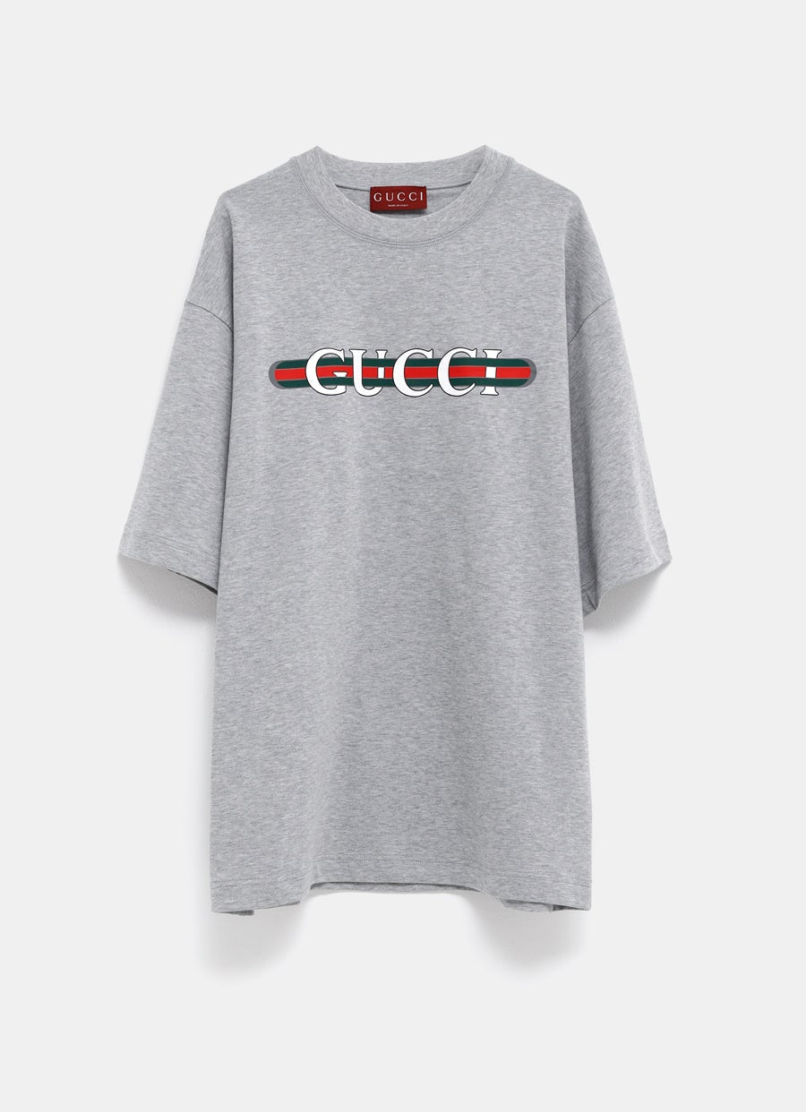 Camiseta de algodón y estampado Gucci