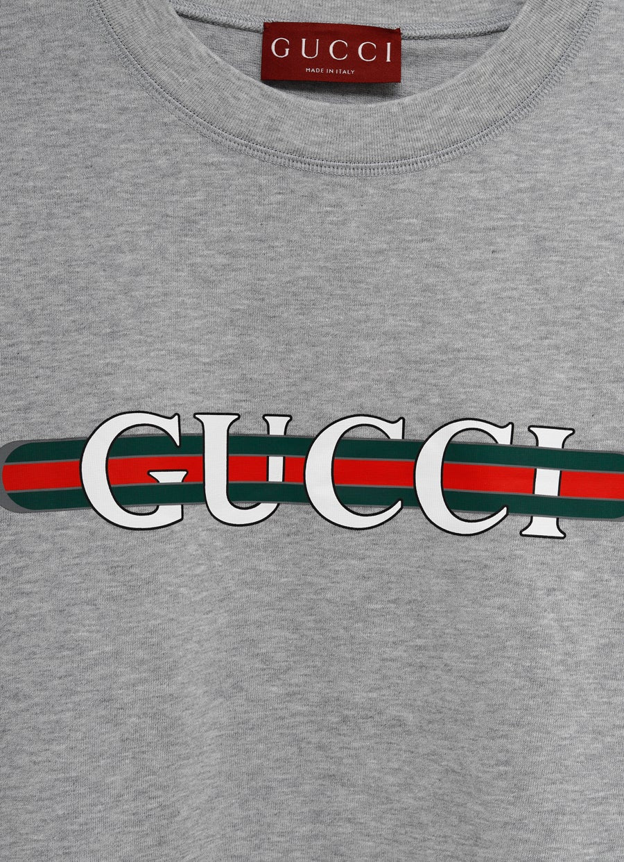 Camiseta de algodón y estampado Gucci