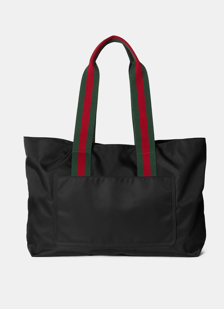 Bolso tote grande con logo Gucci grabado