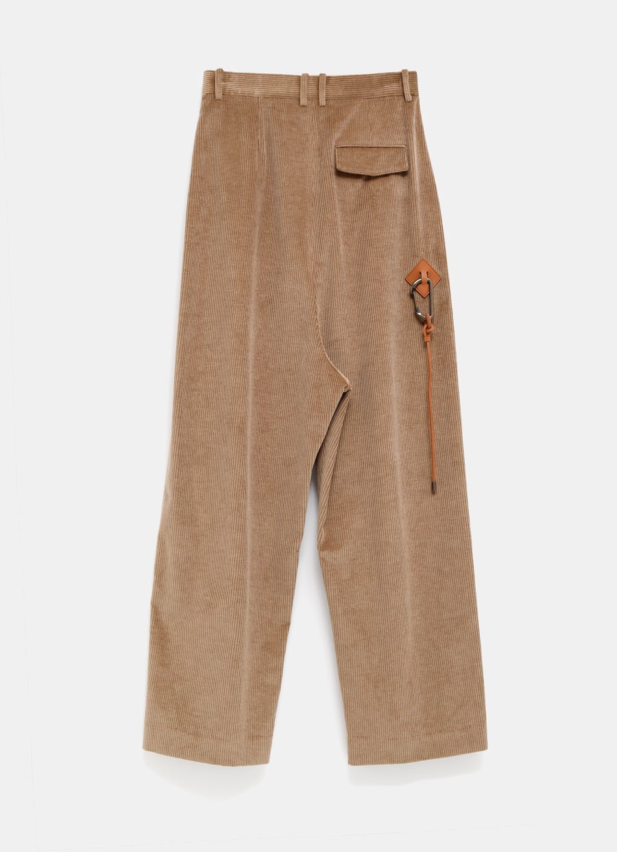 Pantalón de tiro bajo en algodón y cashmere