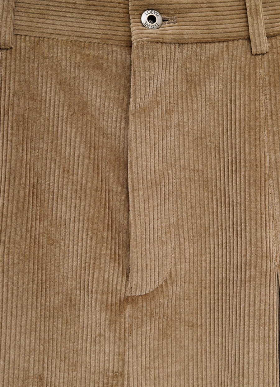 Pantalón de tiro bajo en algodón y cashmere