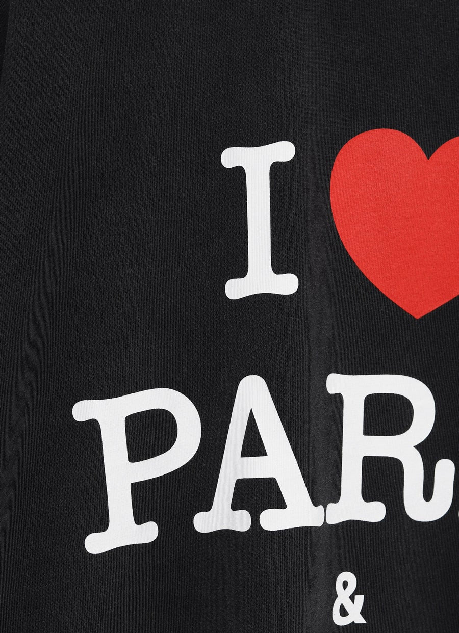 Camiseta I Love Paris and Balenciaga cropped